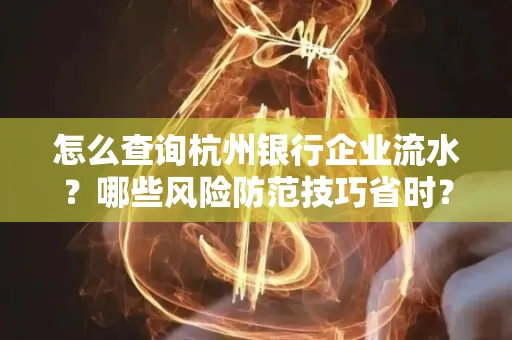 怎么查询杭州银行企业流水？哪些风险防范技巧省时？