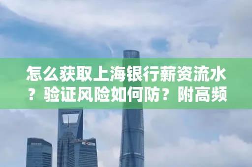 怎么获取上海银行薪资流水？验证风险如何防？附高频场景全攻略！